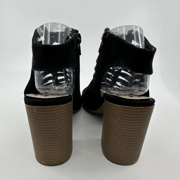 Fergalicious Shoes Womens US 7.5M Black Pardon Sandals Strappy Block Heel Party - Picture 3 of 7